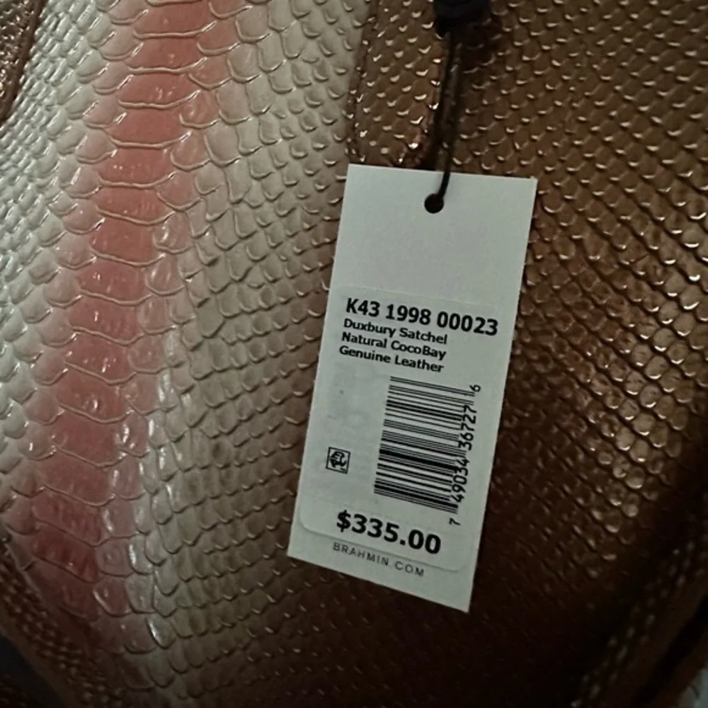 NWT‎ BRAHMIN DUXBURY SATCHEL CROC-EMBOSSED LEATHER SHOULDER BAG